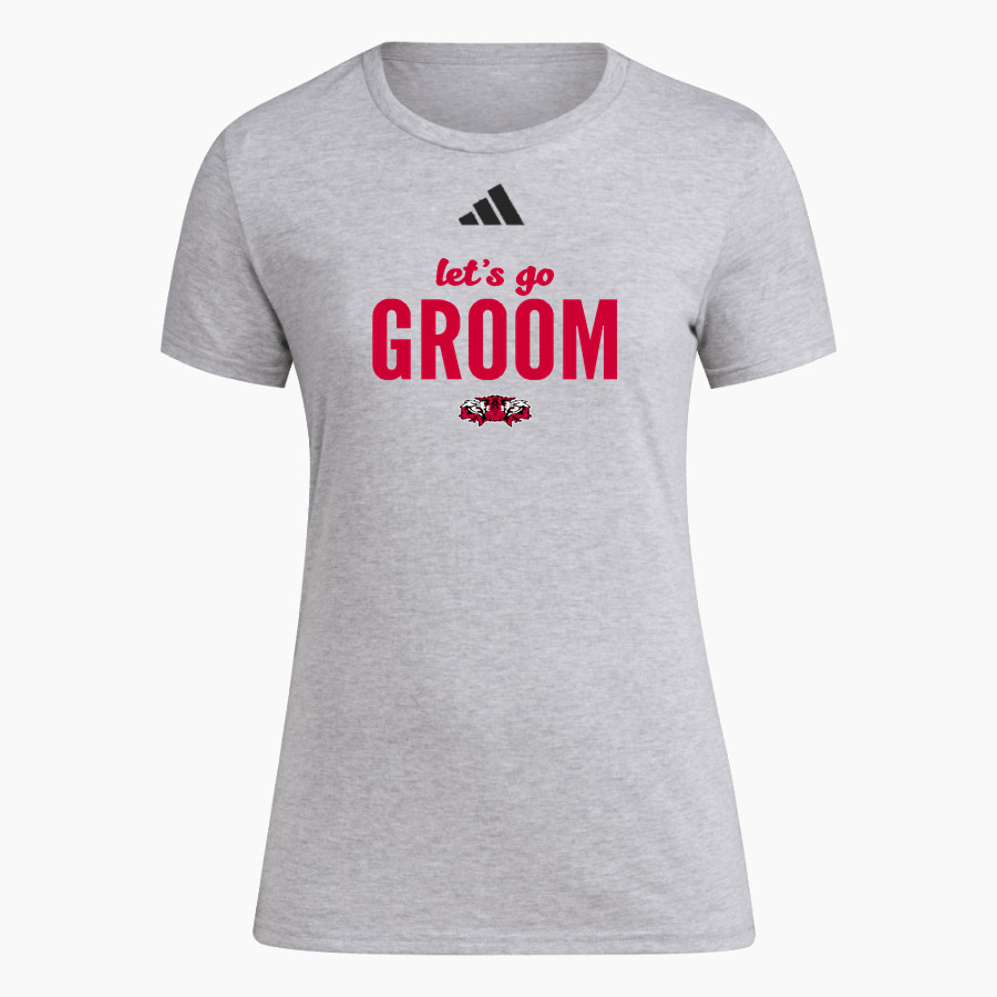 GROOM HIGH SCHOOL TIGERS adidas Women's Short Sleeve Pregame Tee