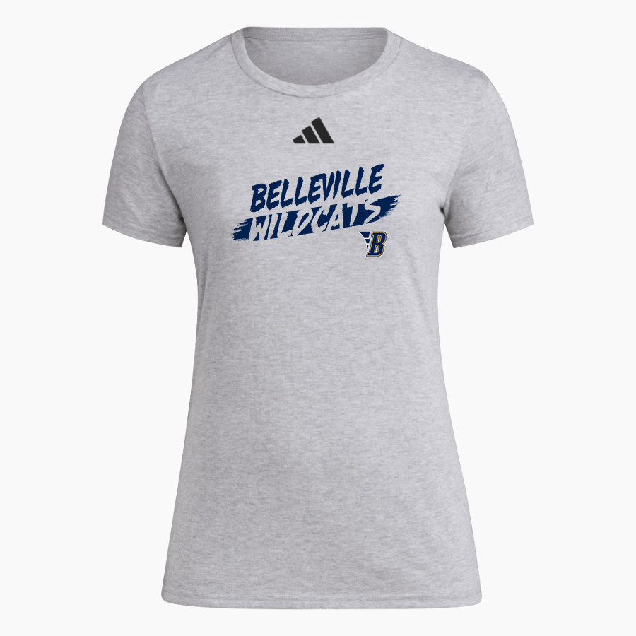 BELLEVILLE HIGH SCHOOL WILDCATS <span class="pdp-name-mascot">BELLEVILLE WILDCATS</span> adidas Women's Short Sleeve Pregame Tee