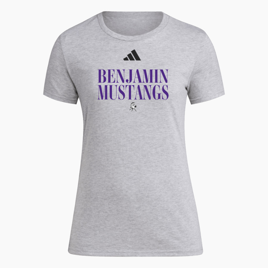 BENJAMIN HIGH SCHOOL MUSTANGS adidas Women's Short Sleeve Pregame Tee