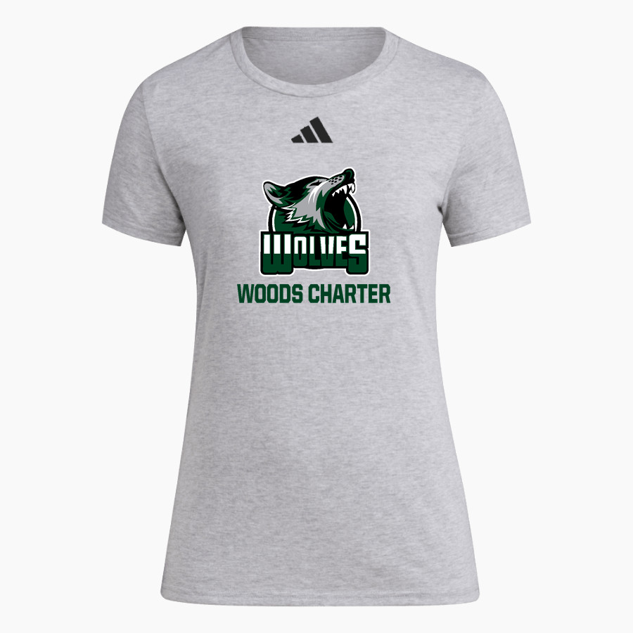 Woods Charter Wolves adidas Women's Short Sleeve Pregame Tee