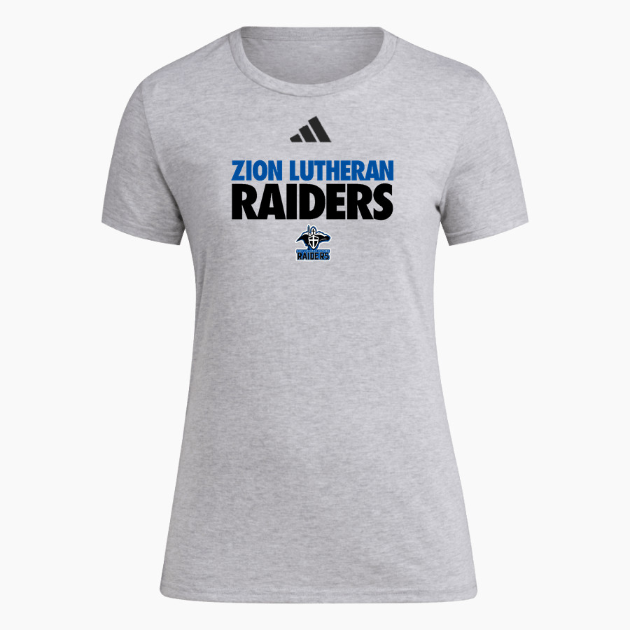 Zion Lutheran Raiders adidas Women's Short Sleeve Pregame Tee