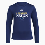 Bishop Heelan Crusaders <span class="pdp-name-mascot">Bishop HC</span> adidas Women's Long Sleeve Pregame Tee Front Thumbnail