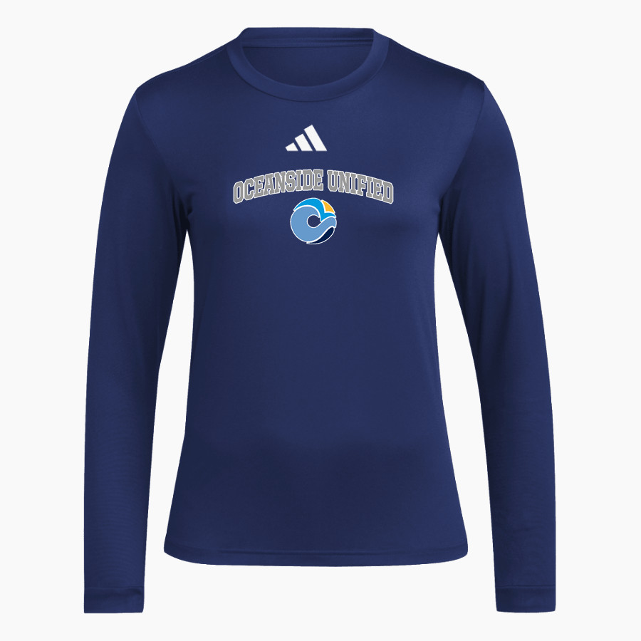 OCEANSIDE UNIFIED OCEANSIDE UNIFIED <span class="pdp-name-mascot">OCEANSIDE UNIFIED SCHOOL DISTRICT</span> adidas Women's Long Sleeve Pregame Tee