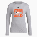 Bethlehem Eagles official sideline store <span class="pdp-name-mascot">Bethlehem Eagles</span> adidas Women's Long Sleeve Pregame Tee Front Thumbnail