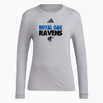 ROYAL OAK HIGH SCHOOL RAVENS <span class="pdp-name-mascot">ROYAL OAK RAVENS</span> adidas Women's Long Sleeve Pregame Tee Front Thumbnail
