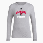 CARDINAL HIGH SCHOOL HUSKIES <span class="pdp-name-mascot">CARDINAL HUSKIES</span> adidas Women's Long Sleeve Pregame Tee Front Thumbnail