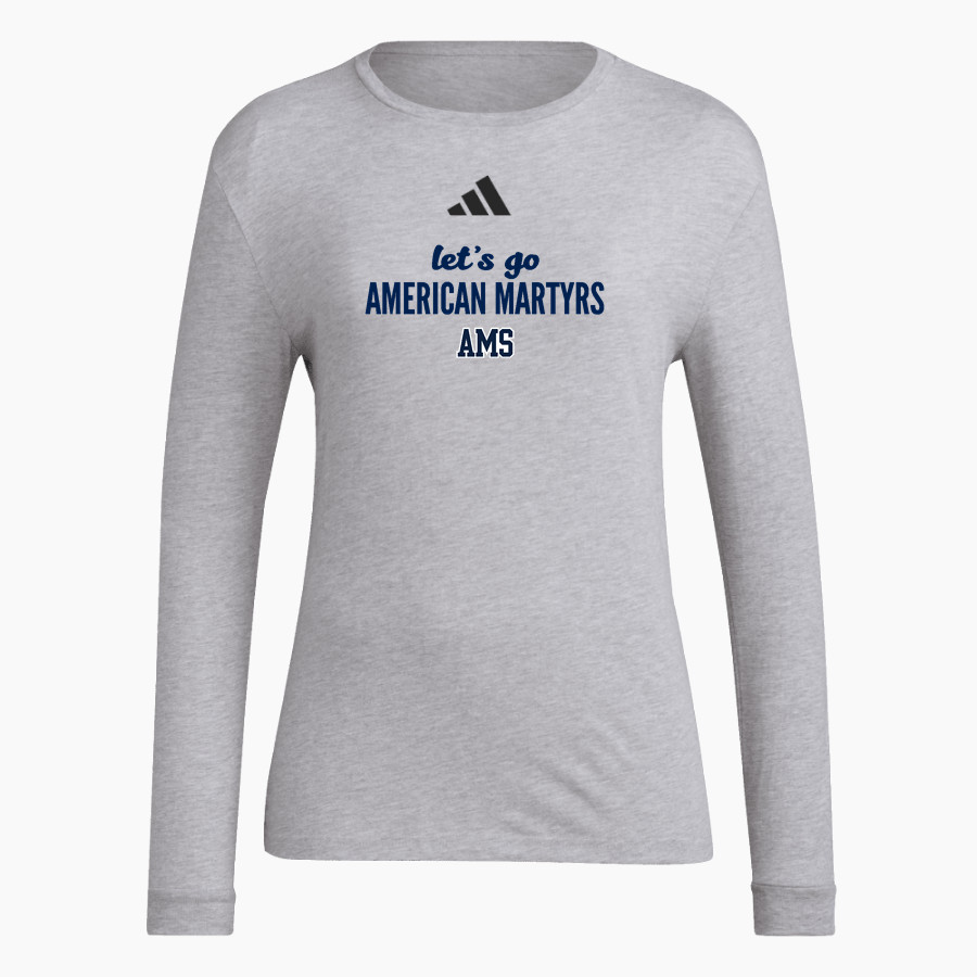 American Martyrs Mustangs adidas Women's Long Sleeve Pregame Tee