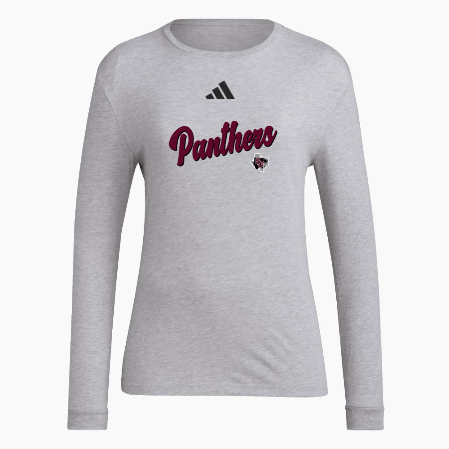 SAINT JO HIGH SCHOOL PANTHERS <span class="pdp-name-mascot">SAINT JO PANTHERS</span> adidas Women's Long Sleeve Pregame Tee