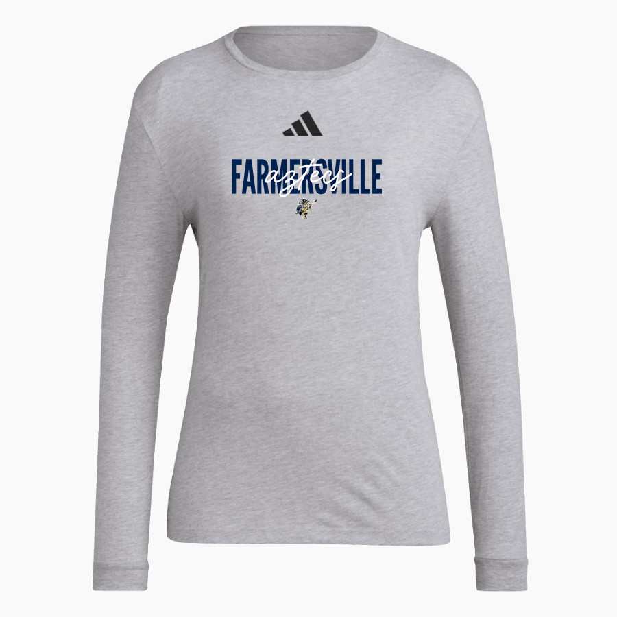 FARMERSVILLE HIGH SCHOOL AZTECS <span class="pdp-name-mascot">FARMERSVILLE AZTECS</span> adidas Women's Long Sleeve Pregame Tee
