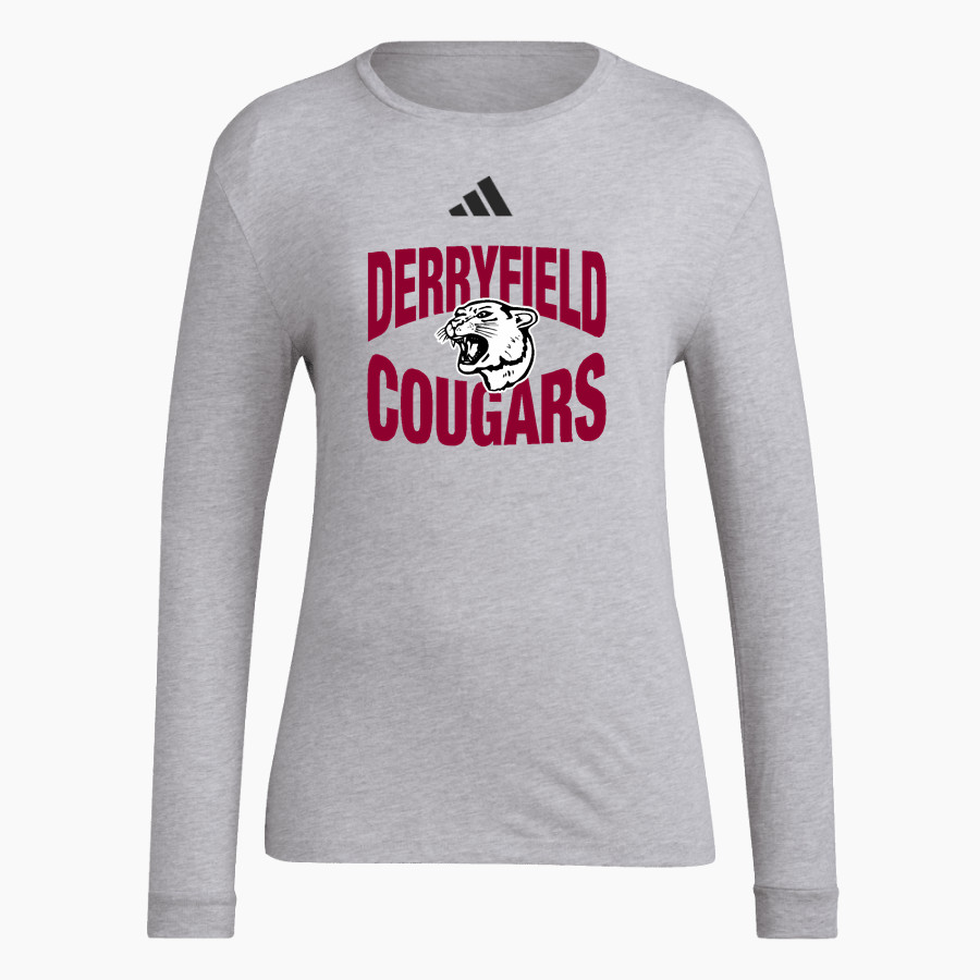 THE DERRYFIELD SCHOOL COUGARS adidas Women's Long Sleeve Pregame Tee