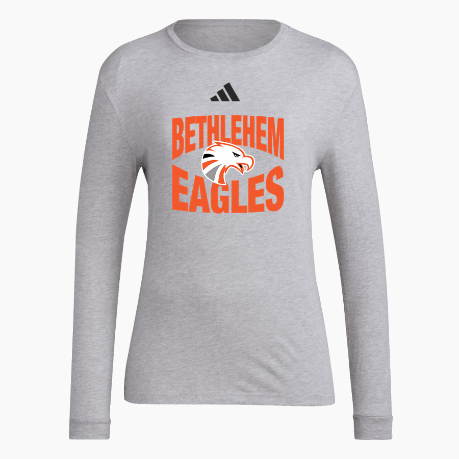 Bethlehem Eagles official sideline store <span class="pdp-name-mascot">Bethlehem Eagles</span> adidas Women's Long Sleeve Pregame Tee