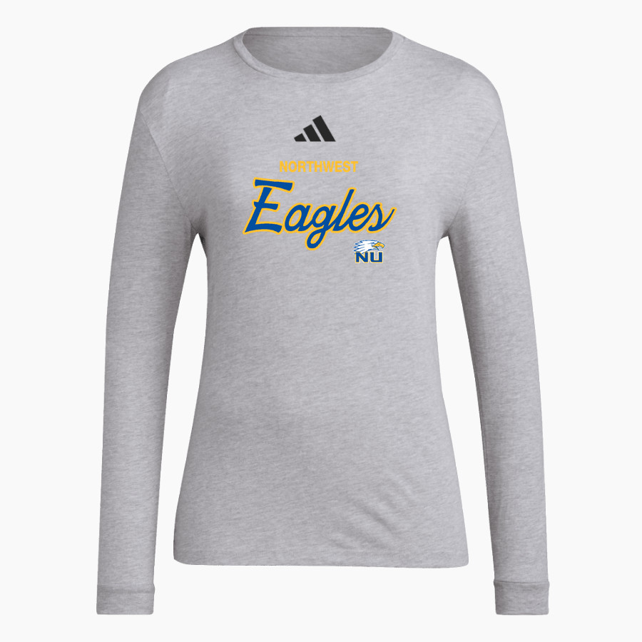 Northwest University Eagles Online Store <span class="pdp-name-mascot">Northwest Eagles</span> adidas Women's Long Sleeve Pregame Tee