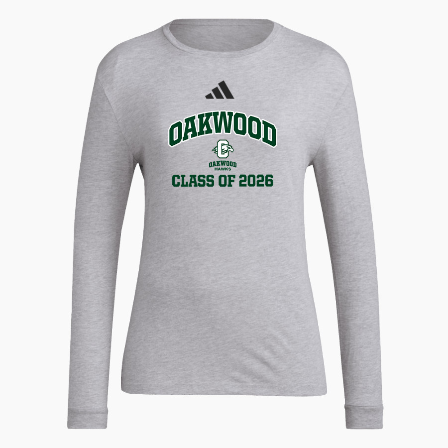 Oakwood Hawks <span class="pdp-name-mascot">Oakwood Hawks</span> adidas Women's Long Sleeve Pregame Tee