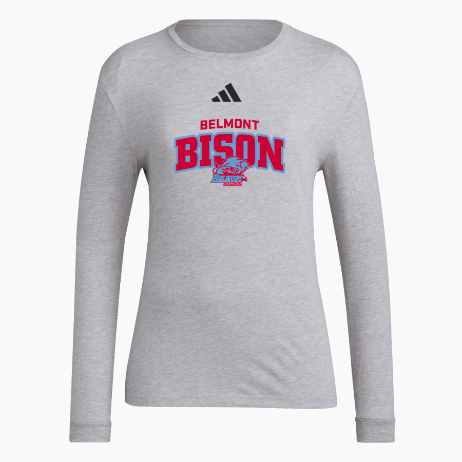 BELMONT HIGH SCHOOL BISON <span class="pdp-name-mascot">BELMONT BISON</span> adidas Women's Long Sleeve Pregame Tee