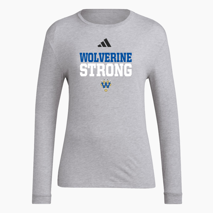 WAUKESHA WEST HIGH SCHOOL WOLVERINES <span class="pdp-name-mascot">WAUKESHA WEST WOLVERINES</span> adidas Women's Long Sleeve Pregame Tee