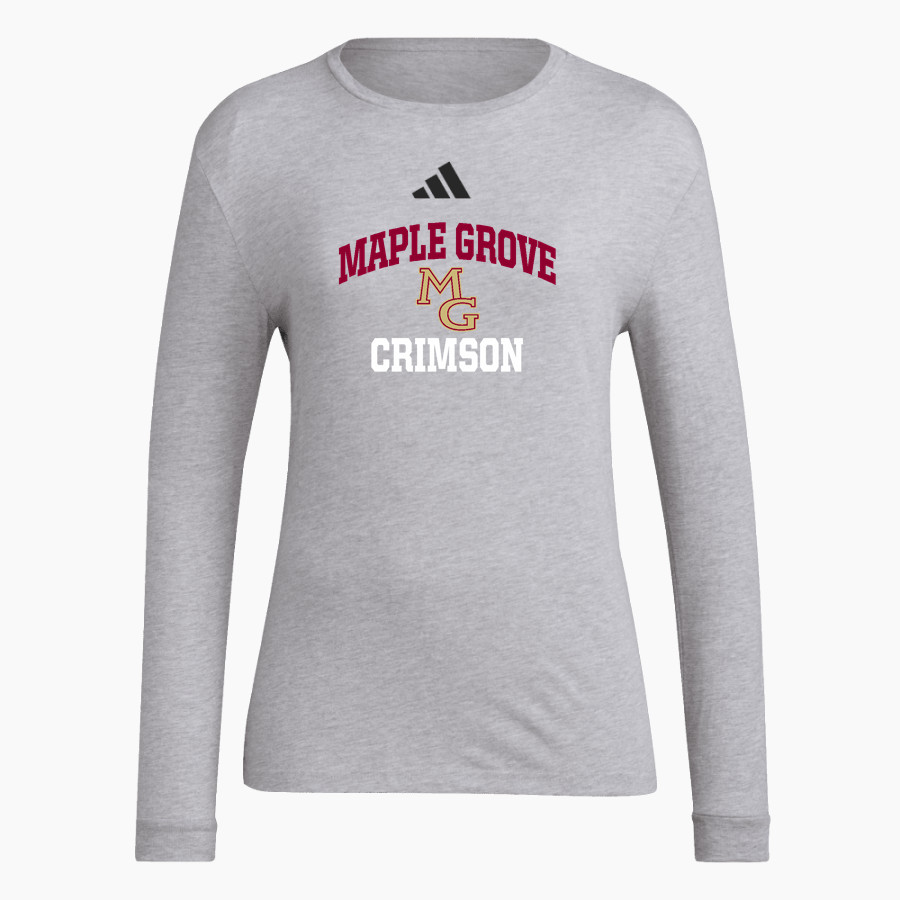 Maple Grove Crimson <span class="pdp-name-mascot">Maple Grove Crimson</span> adidas Women's Long Sleeve Pregame Tee