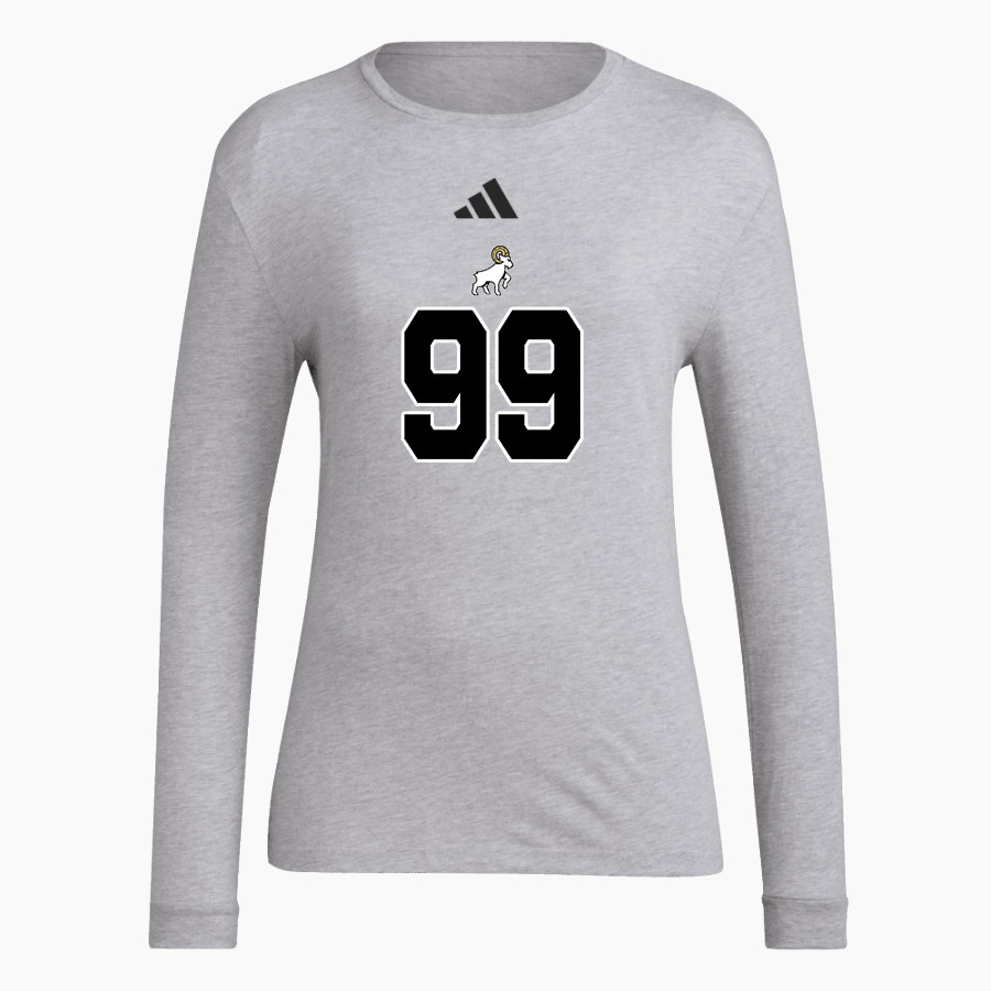 HIGHLAND HIGH SCHOOL RAMS <span class="pdp-name-mascot">HIGHLAND RAMS</span> adidas Women's Long Sleeve Pregame Tee