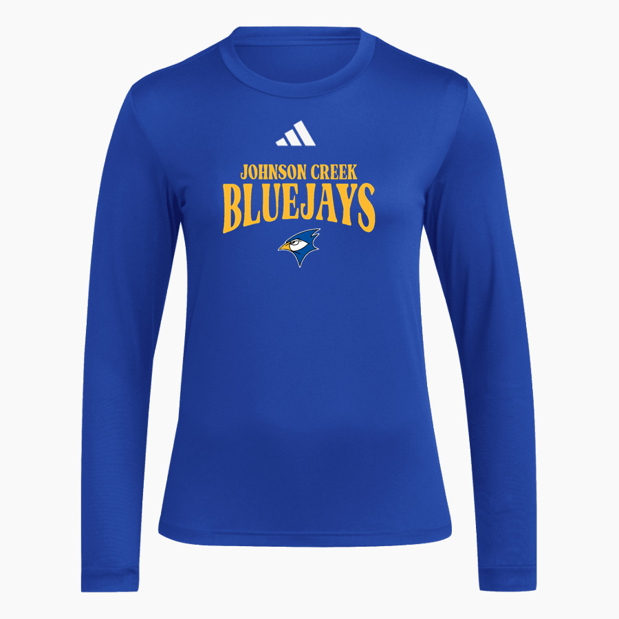 Johnson Creek BlueJays <span class="pdp-name-mascot">Johnson Creek Blue Jays</span> adidas Women's Long Sleeve Pregame Tee