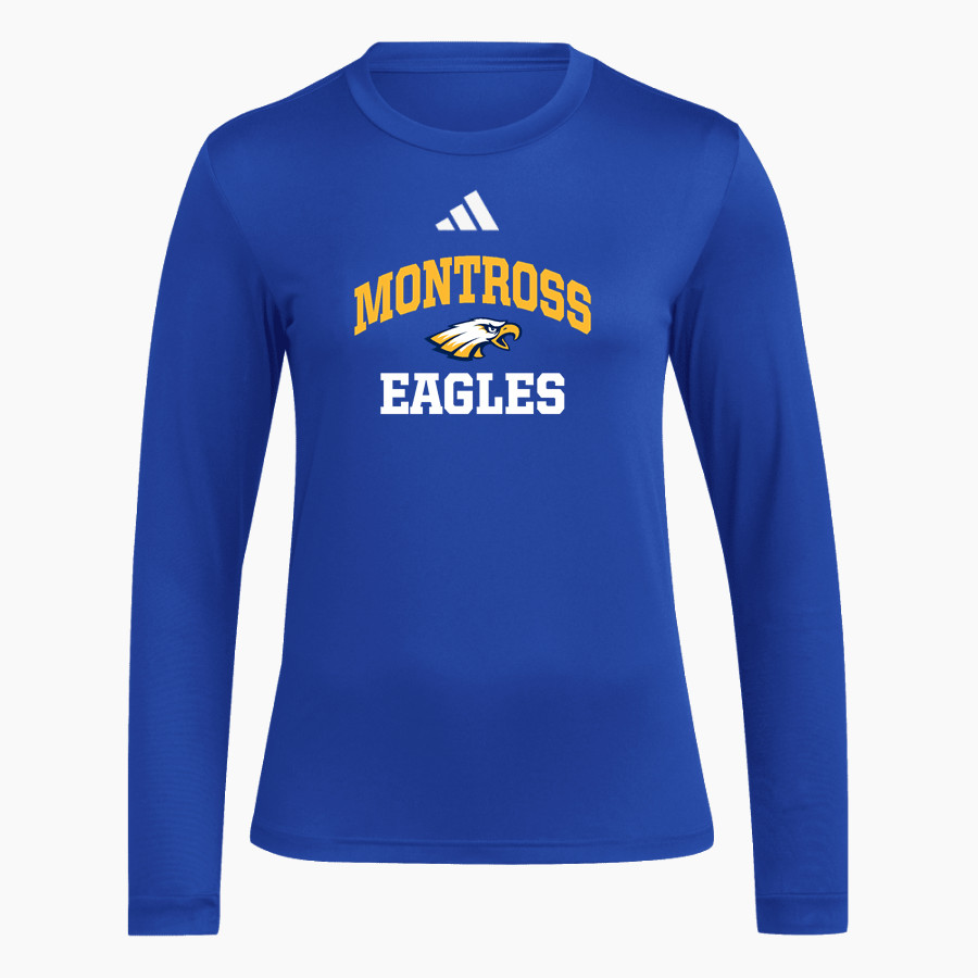 Montross Eagles adidas Women's Long Sleeve Pregame Tee
