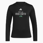 Woods Charter Wolves adidas Women's Long Sleeve Pregame Tee Front Thumbnail