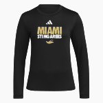 MIAMI SENIOR HIGH SCHOOL STINGAREES adidas Women's Long Sleeve Pregame Tee Front Thumbnail