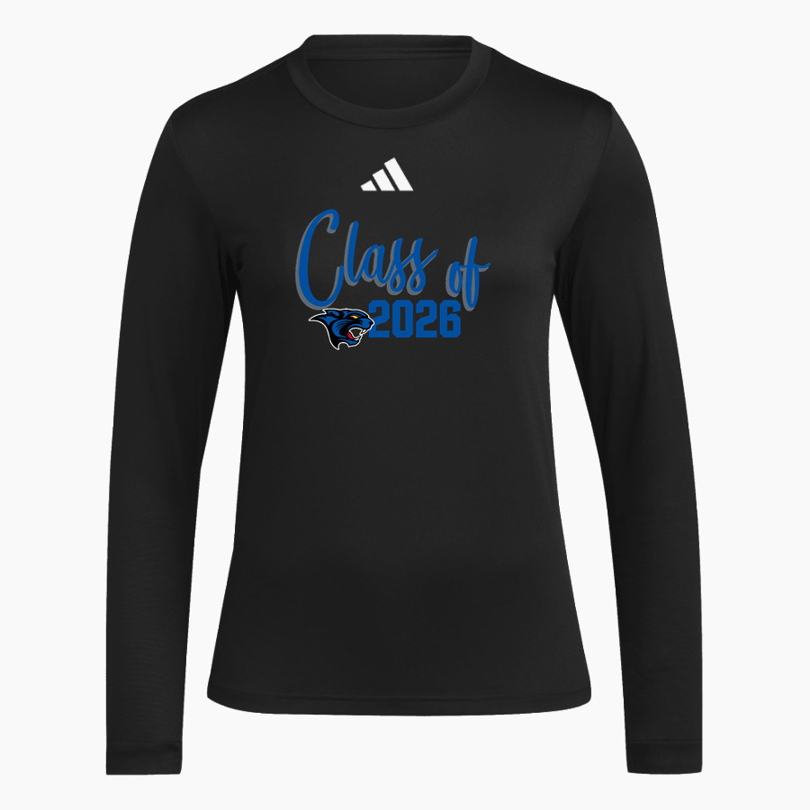 SALE CREEK Panthers Online Store <span class="pdp-name-mascot">SALE CREEK PANTHERS /LADY</span> adidas Women's Long Sleeve Pregame Tee