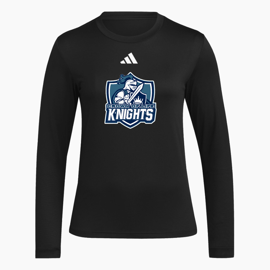 Crown of Life Knights <span class="pdp-name-mascot">Crown of Life Christian Academy Knights</span> adidas Women's Long Sleeve Pregame Tee