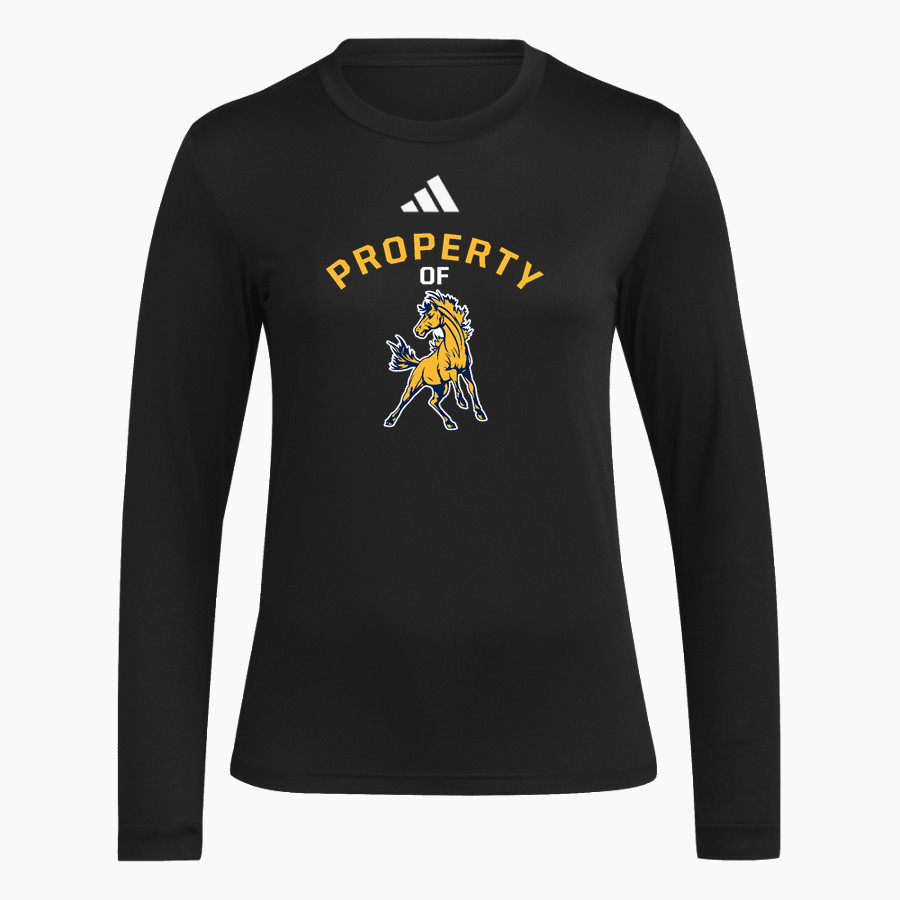 Bark River-Harris Broncos <span class="pdp-name-mascot">Bark-River Harris High School Broncos</span> adidas Women's Long Sleeve Pregame Tee