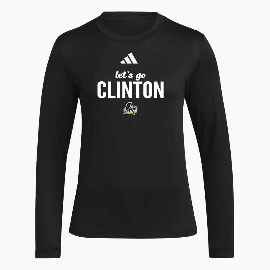Clinton Dark Horses <span class="pdp-name-mascot">Clinton Dark Horses</span> adidas Women's Long Sleeve Pregame Tee