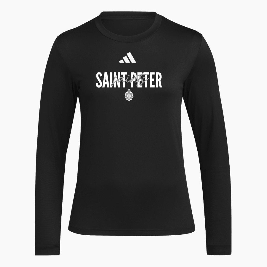 Saint Peter High School SAINTS ONLINE STORE <span class="pdp-name-mascot">Saint Peter Saints</span> adidas Women's Long Sleeve Pregame Tee