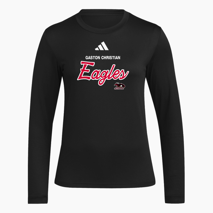 Gaston Christian Eagles adidas Women's Long Sleeve Pregame Tee