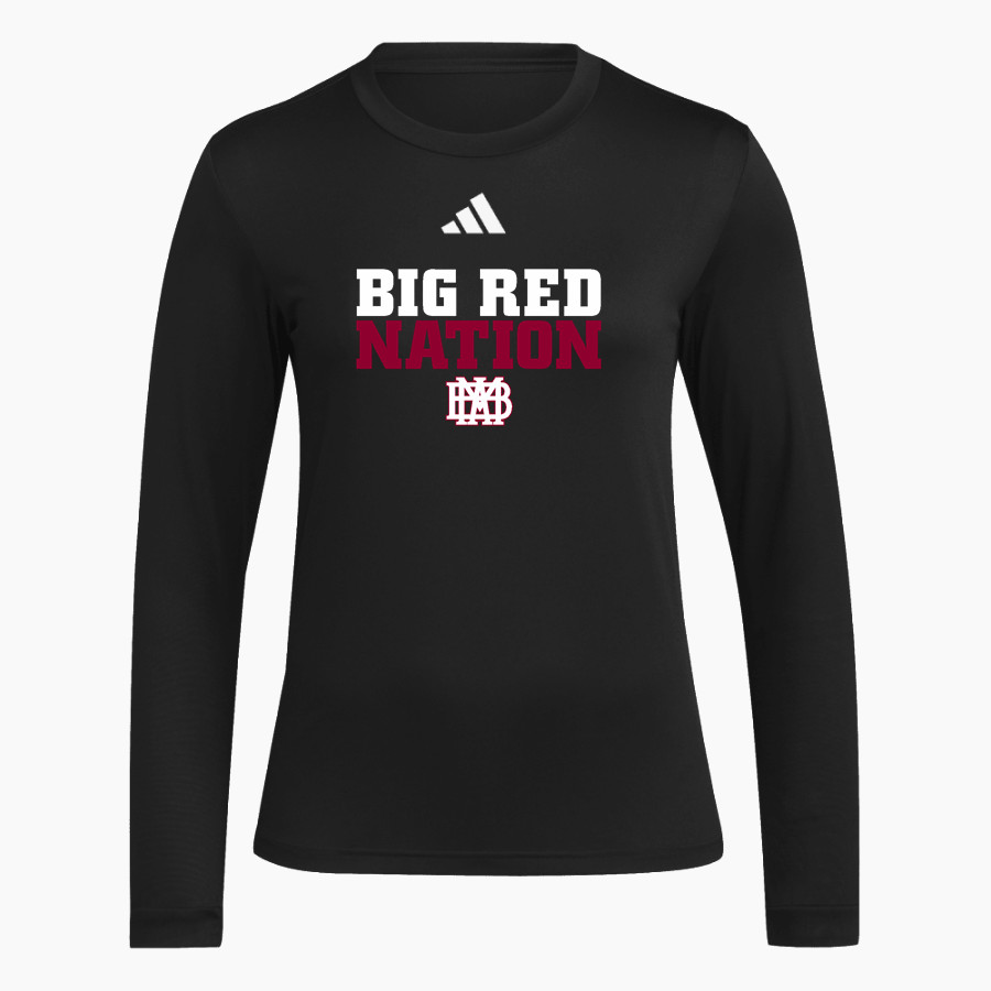 Montgomery Bell Academy Online Apparel Store <span class="pdp-name-mascot">Montgomery Bell Academy Big Red</span> adidas Women's Long Sleeve Pregame Tee