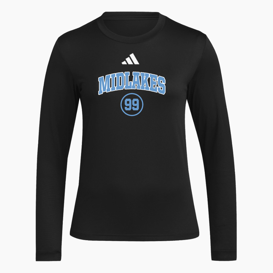 MIDLAKES HIGH SCHOOL SCREAMING EAGLES <span class="pdp-name-mascot">MIDLAKES SCREAMING EAGLES</span> adidas Women's Long Sleeve Pregame Tee