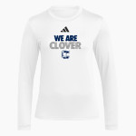 CLOVER HIGH SCHOOL BLUE EAGLES <span class="pdp-name-mascot">CLOVER BLUE EAGLES</span> adidas Women's Long Sleeve Pregame Tee Front Thumbnail