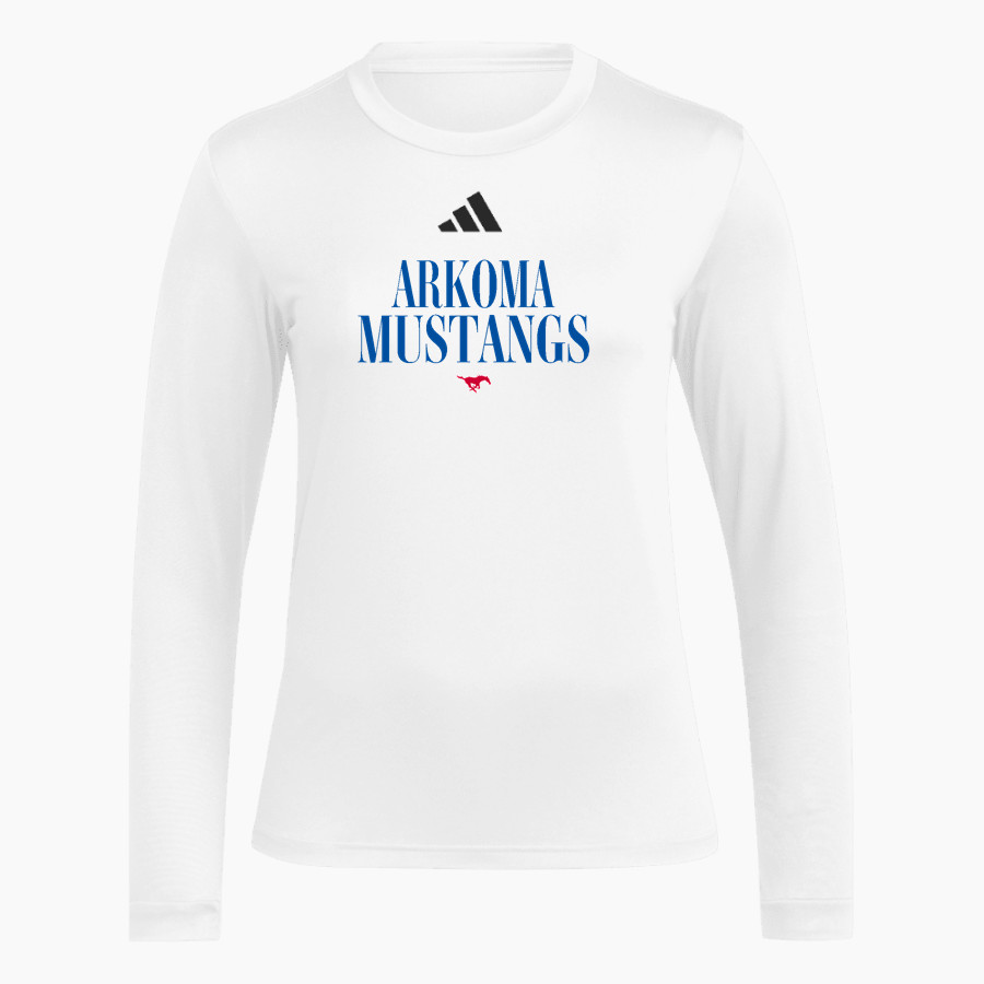 ARKOMA HIGH SCHOOL MUSTANGS <span class="pdp-name-mascot">ARKOMA MUSTANGS</span> adidas Women's Long Sleeve Pregame Tee
