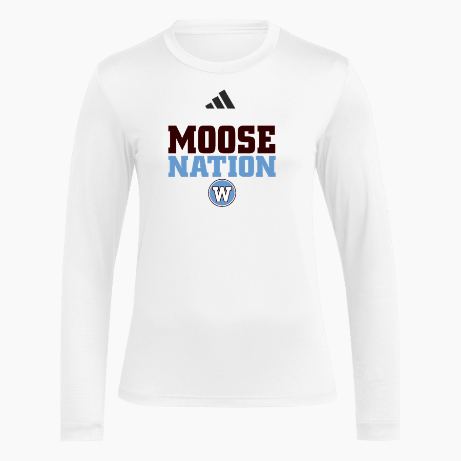 Westtown School official sideline store <span class="pdp-name-mascot">Westtown Pioneers</span> adidas Women's Long Sleeve Pregame Tee