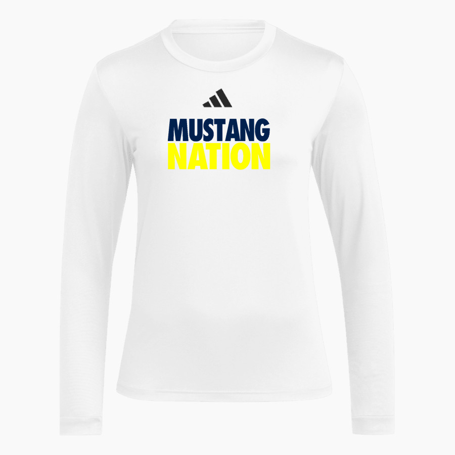 Mahone Mustangs adidas Women's Long Sleeve Pregame Tee