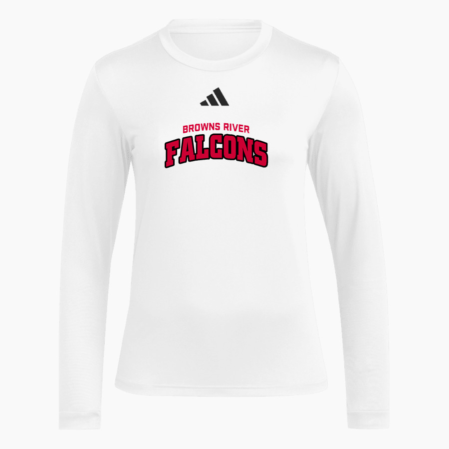 Browns River Falcons adidas Women's Long Sleeve Pregame Tee