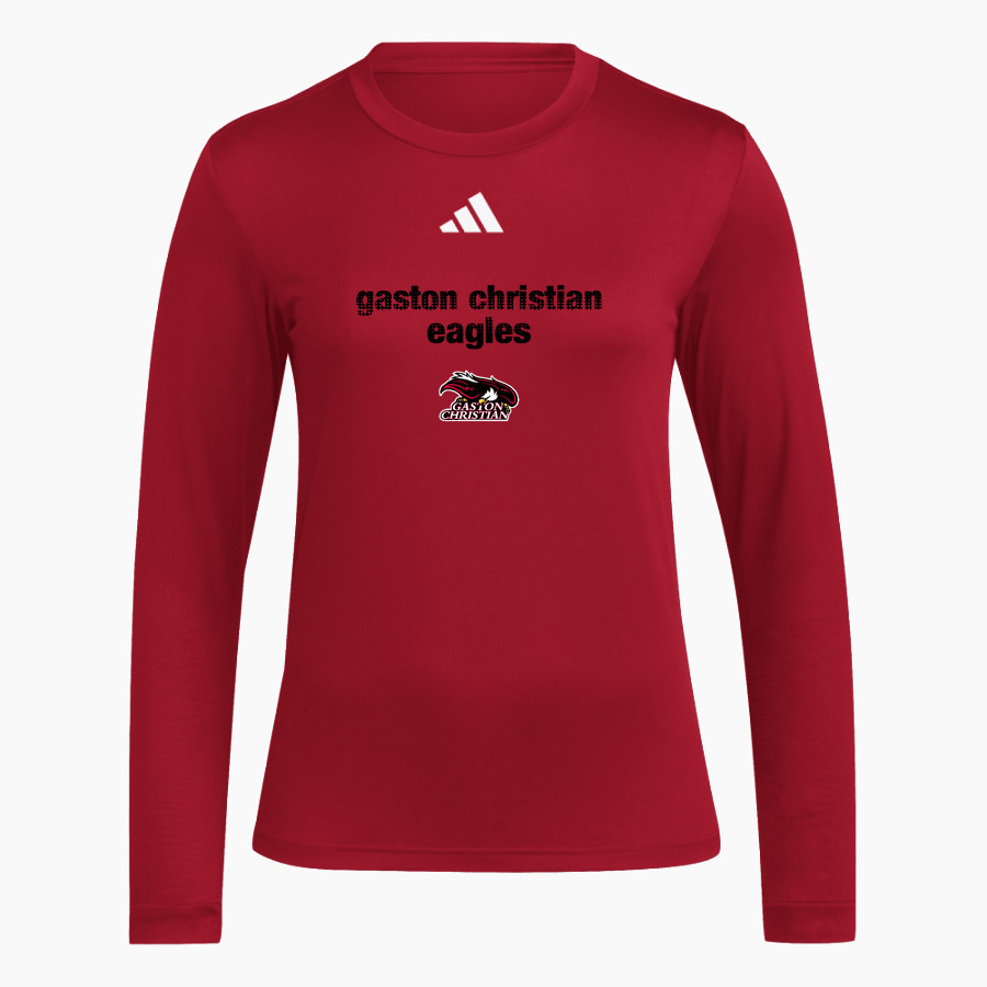 Gaston Christian Eagles adidas Women's Long Sleeve Pregame Tee