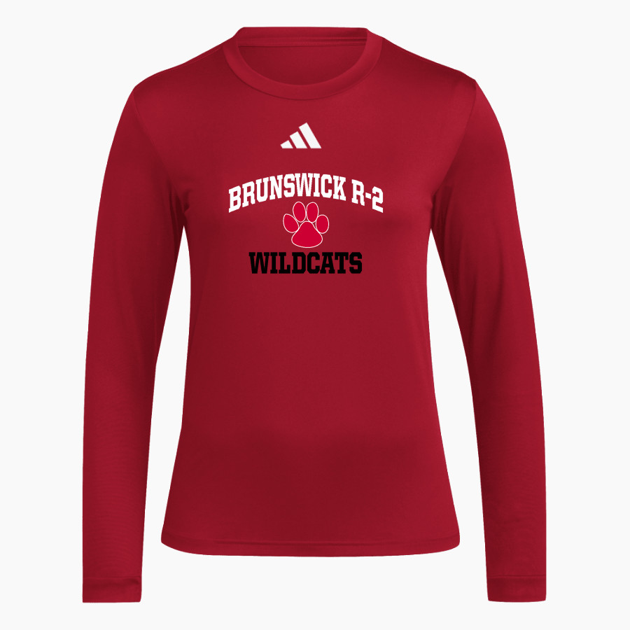 BRUNSWICK R-2 HIGH SCHOOL WILDCATS adidas Women's Long Sleeve Pregame Tee