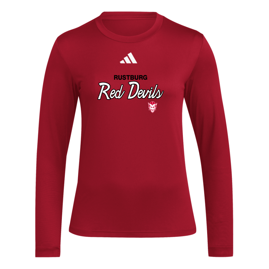 RUSTBURG HIGH SCHOOL RED DEVILS <span class="pdp-name-mascot">RUSTBURG RED DEVILS</span> adidas Women's Long Sleeve Pregame Tee