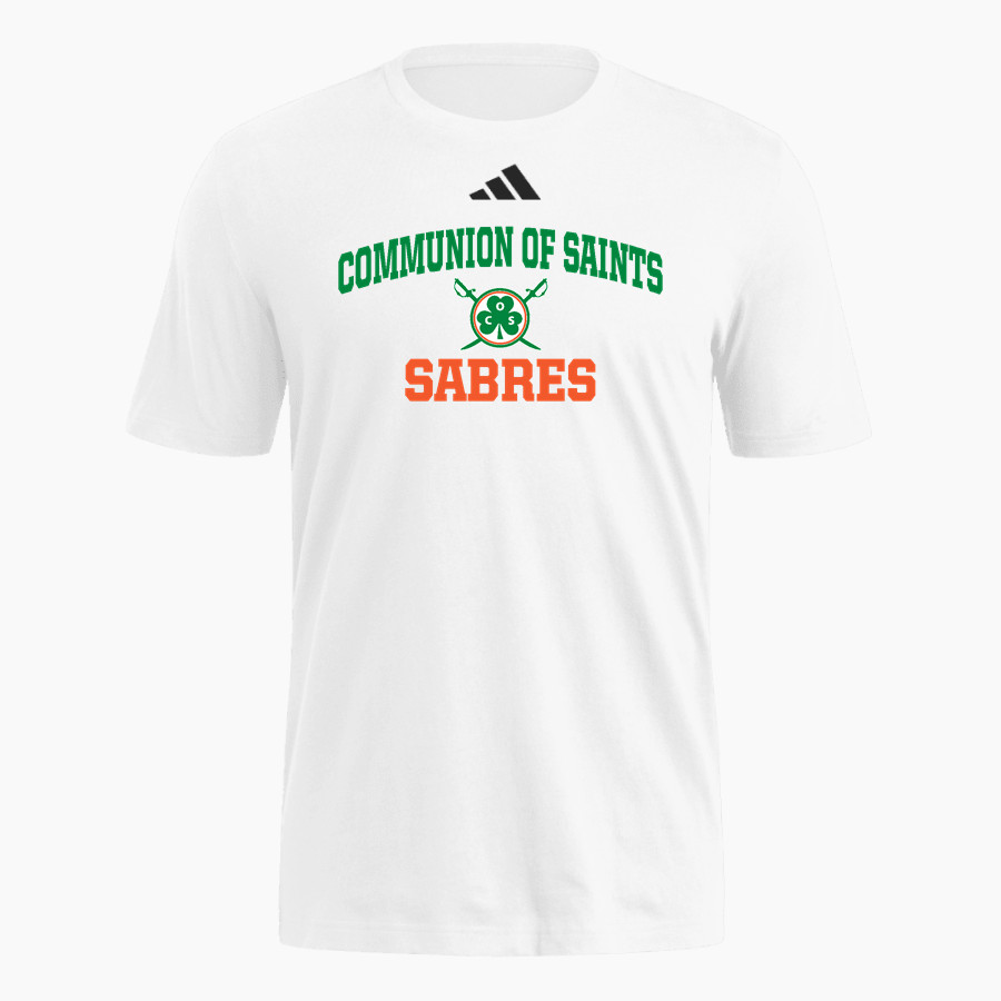 Communion of Saints School Sabres official sideline store <span class="pdp-name-mascot">Communion of Saints School Sabres</span> adidas Men's Fresh Short Sleeve Tee