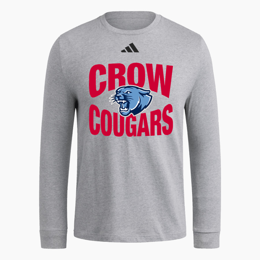 CROW HIGH SCHOOL Cougars Online Store <span class="pdp-name-mascot">CROW COUGARS</span> adidas Men's Long Sleeve Fresh Tee