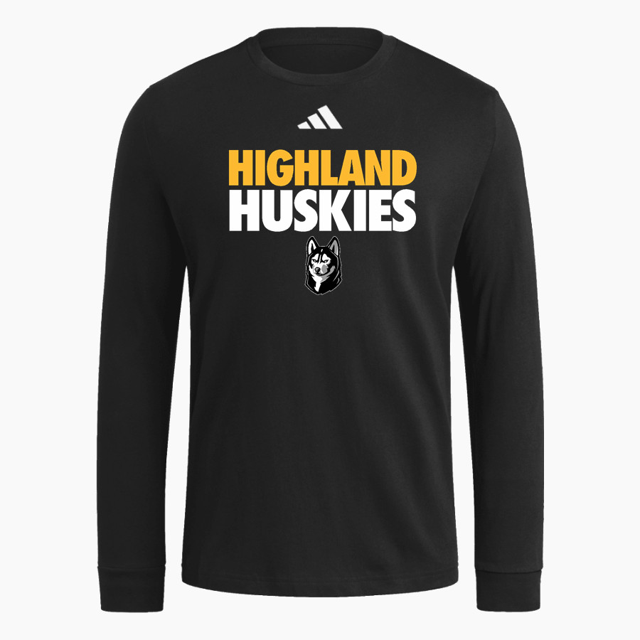 HIGHLAND HIGH SCHOOL HUSKIES adidas Men's Long Sleeve Fresh Tee