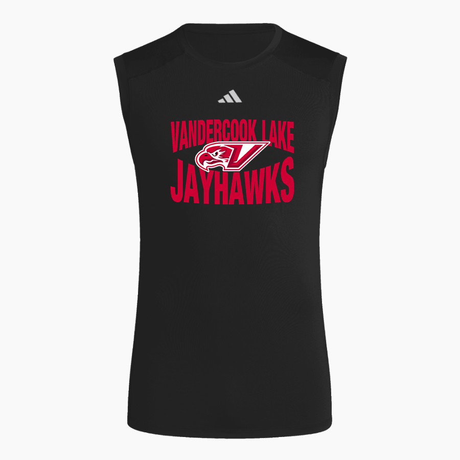 VANDERCOOK LAKE HIGH SCHOOL JAYHAWKS adidas Men's TECHFIT Compression Sleeveless Tee