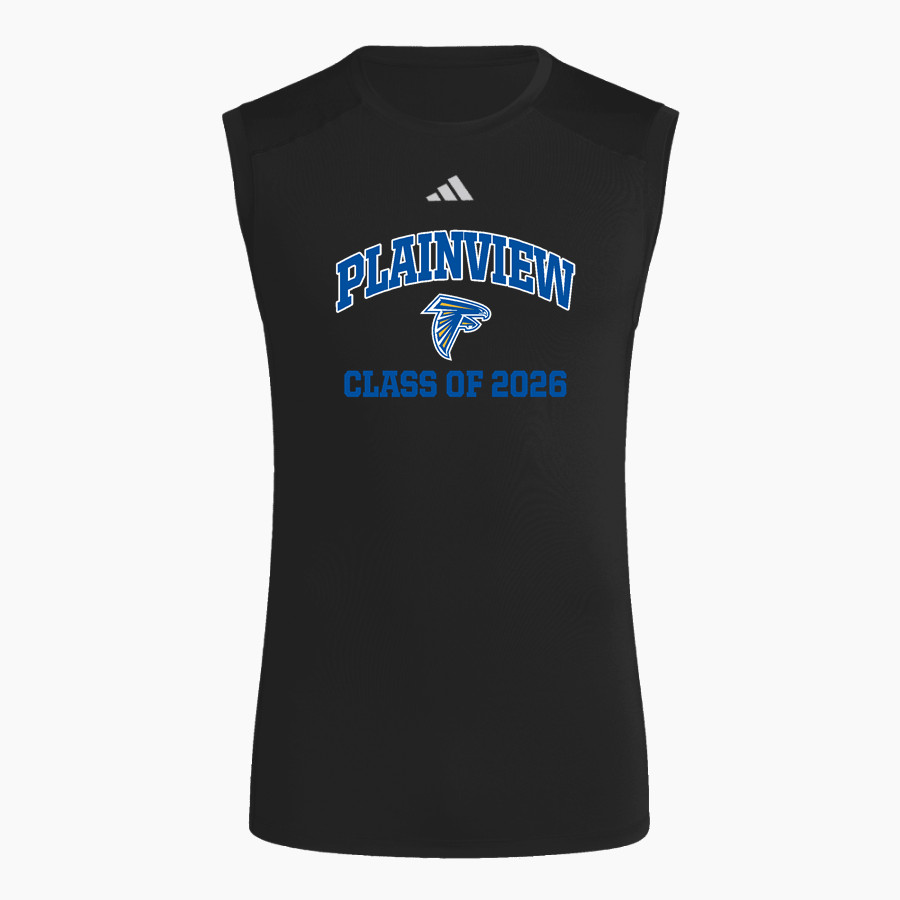 PLAINVIEW CHRISTIAN ACADEMY EAGLES <span class="pdp-name-mascot">PLAINVIEW EAGLES</span> adidas Men's TECHFIT Compression Sleeveless Tee