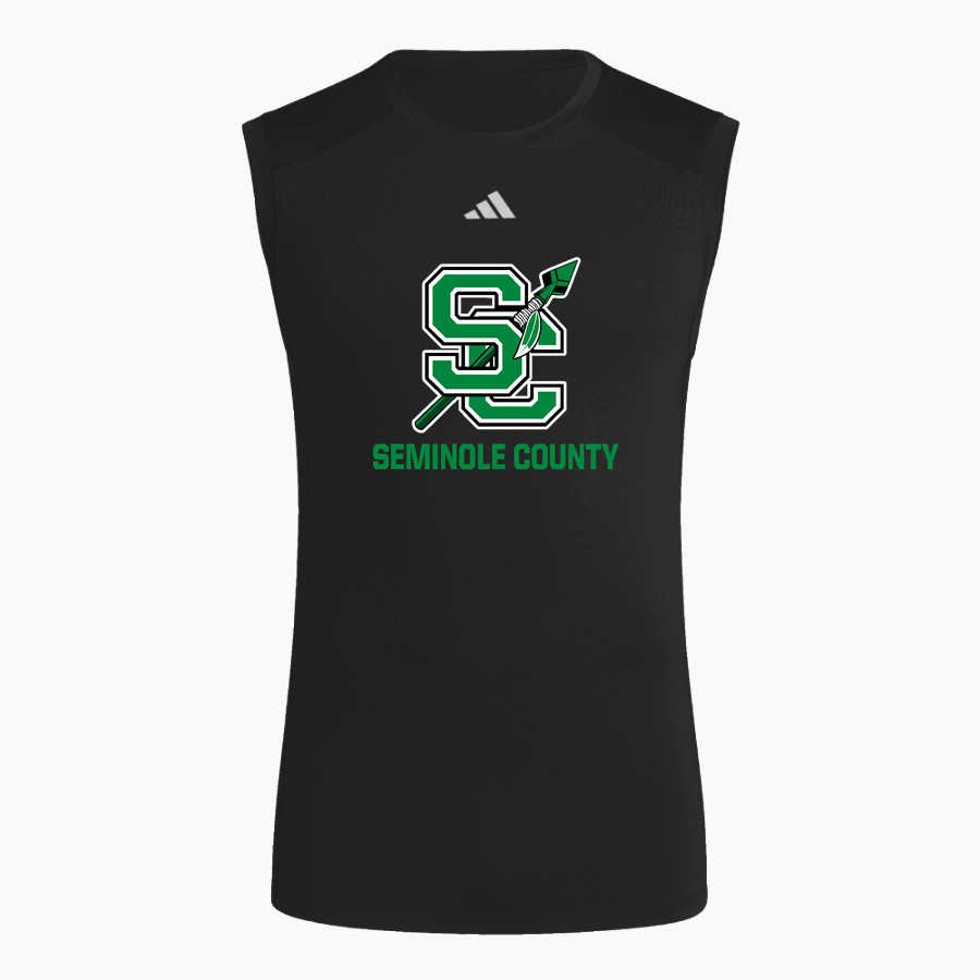 SEMINOLE COUNTY HIGH SCHOOL INDIANS <span class="pdp-name-mascot">SEMINOLE COUNTY INDIANS</span> adidas Men's TECHFIT Compression Sleeveless Tee