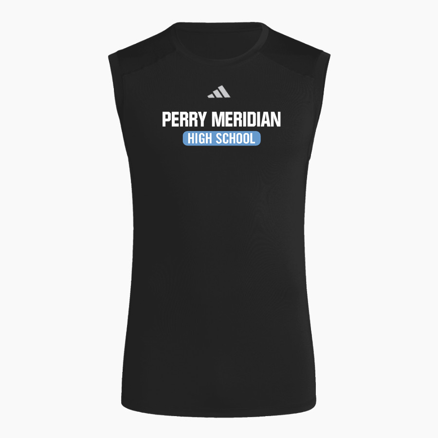 Perry Meridian Falcons adidas Men's TECHFIT Compression Sleeveless Tee