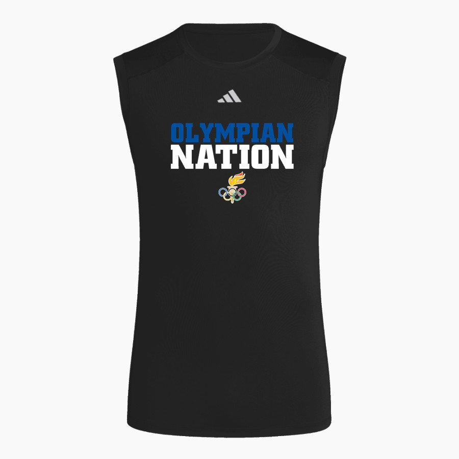 LEUZINGER HIGH SCHOOL OLYMPIANS <span class="pdp-name-mascot">LEUZINGER OLYMPIANS</span> adidas Men's TECHFIT Compression Sleeveless Tee