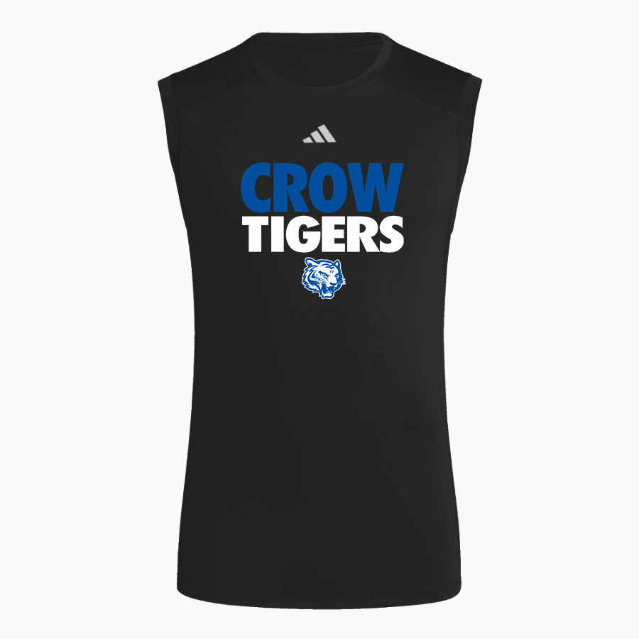 Crow Tigers <span class="pdp-name-mascot">Crow Middle School Tigers</span> adidas Men's TECHFIT Compression Sleeveless Tee